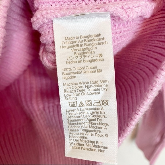 J. Crew Pink Cotton Fisherman Sweater BN190 - Picture 4 of 5